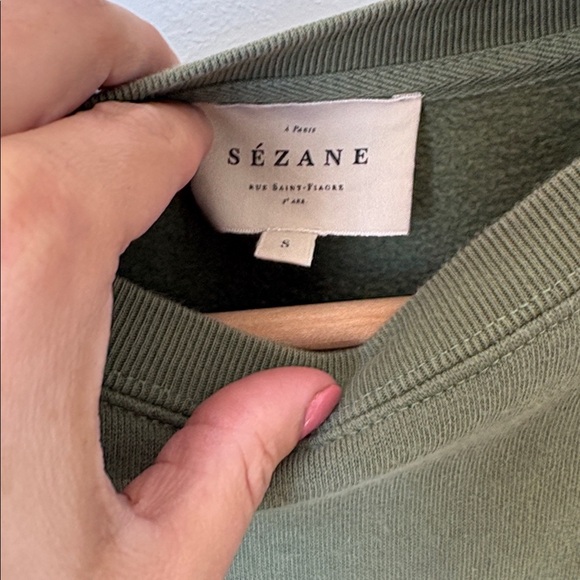 Sezane Amour Sweatshirt in Sage Green size Small - Picture 4 of 5